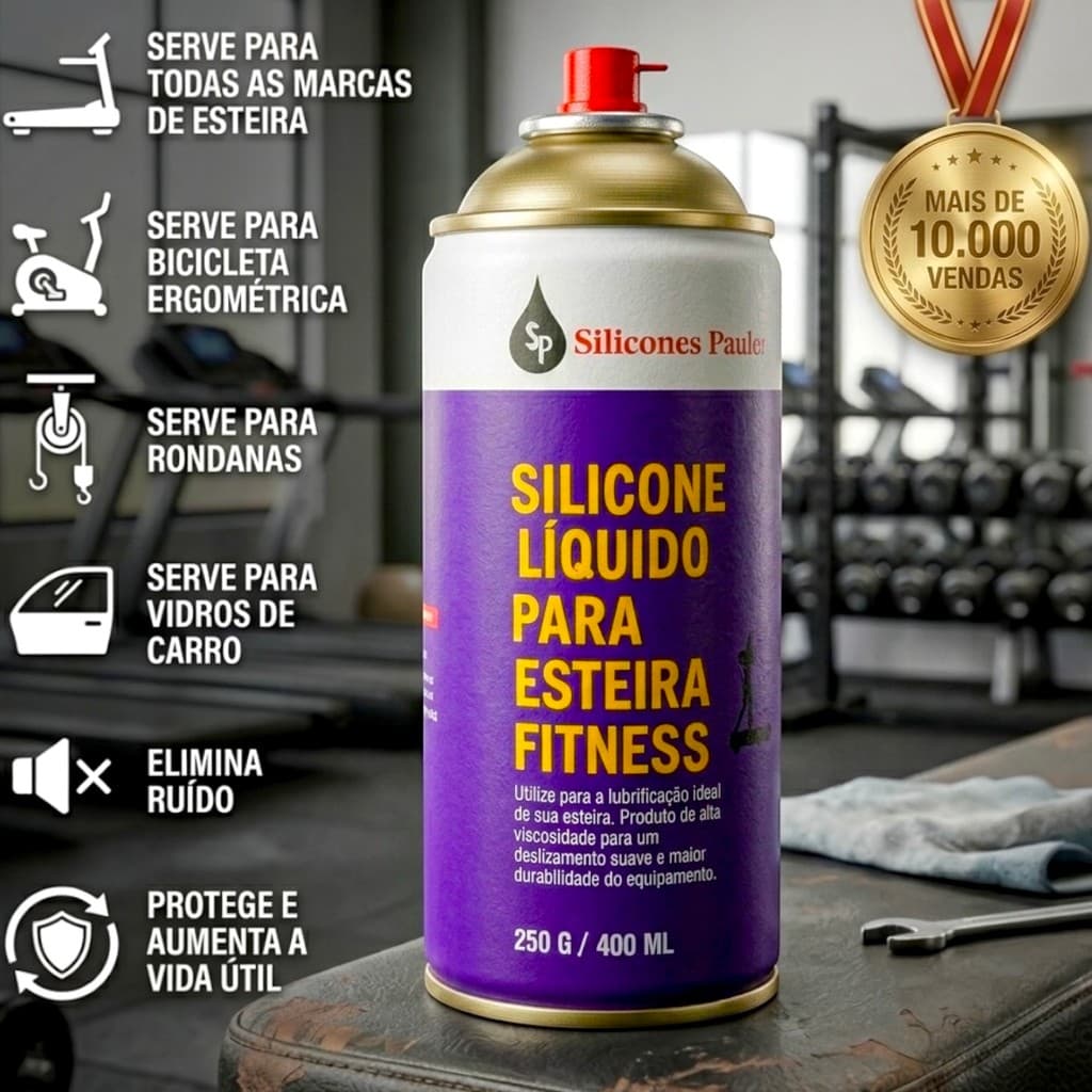 silicone spray lubrificante esteira e bicicleta ergométrica academia 400 ml ESTAÇÃO MUSCULAÇÃO PURO