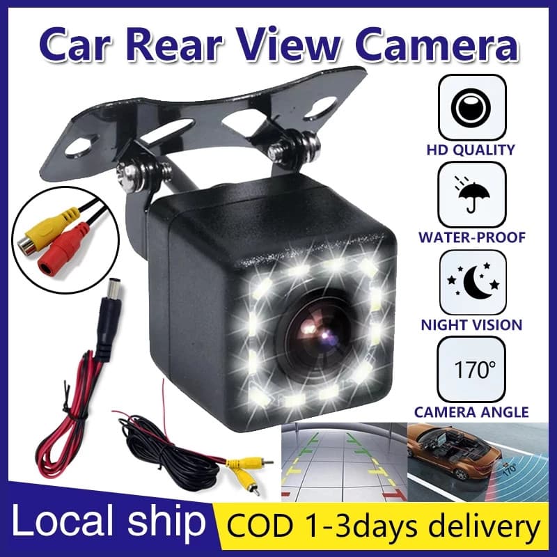 Câmera De Visão Traseira Do Carro Universal 12 LED Estacionamento Noturna Backup Reversa CCD HD Cam 170 Graus