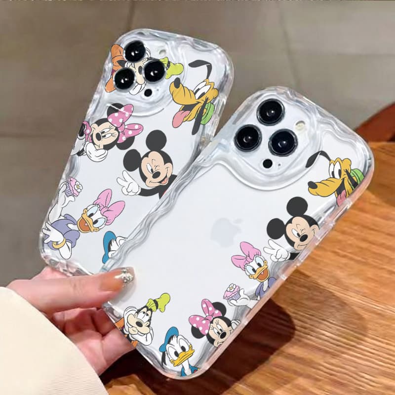 Bolsa de silicone Capinha para iPhone 17/16/15/14/13/12 Pro Max  Capa transparente de silicone para celular com desenho