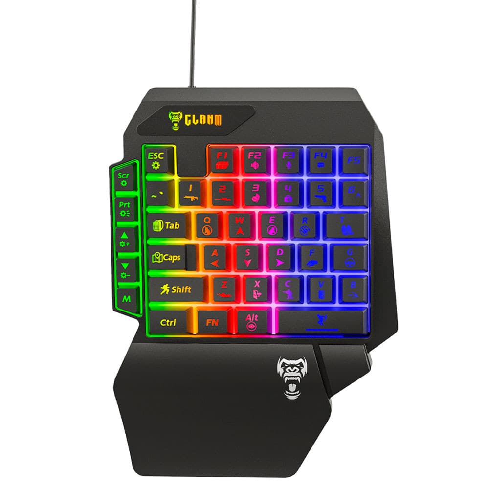Teclado Gamer CLANM Void 35% Preto Membrana 40 Teclas RGB USB Compacto Portátil para PC Notebook