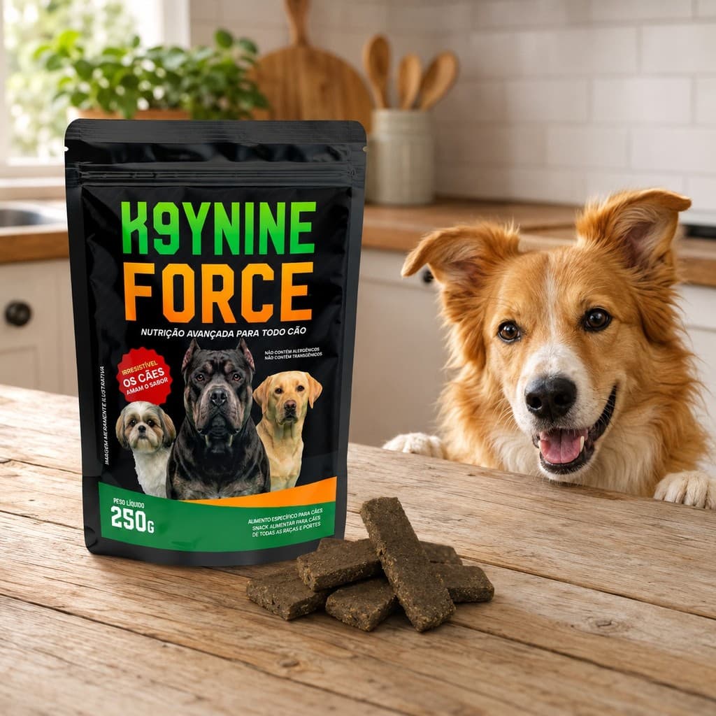 Snack Multifuncional K9ynine Force Petisco Cães 250g Energia Dentes Saudáveis e Bem-Estar Animal