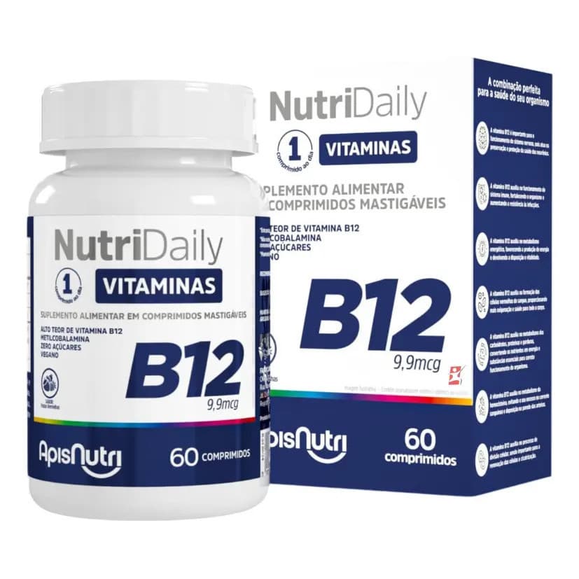 Vitamina Suplemento Apis Nutri B12 Metilcobalamina Sem Sabor