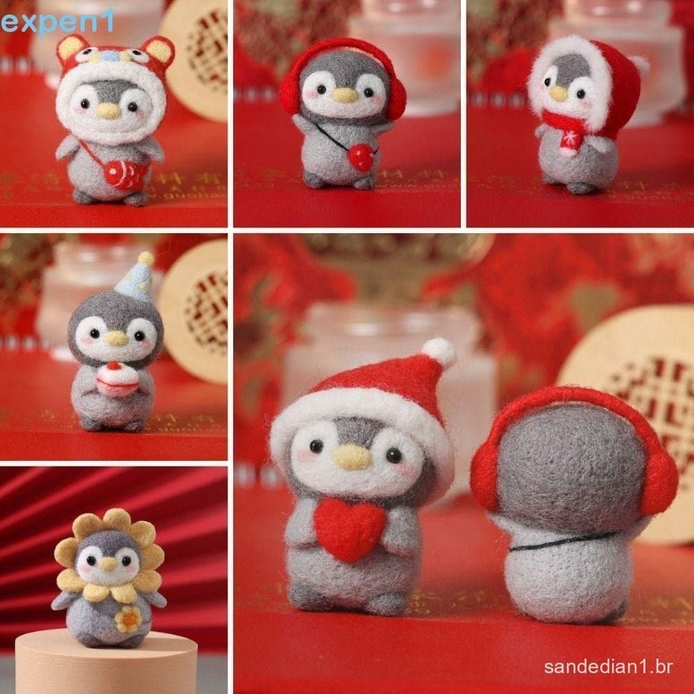 EXPEN Pinguim Brinquedo Dos Desenhos Animados Presentes De Natal DIY Boneca Artesanal Brinquedos Educativos Kit De Feltr