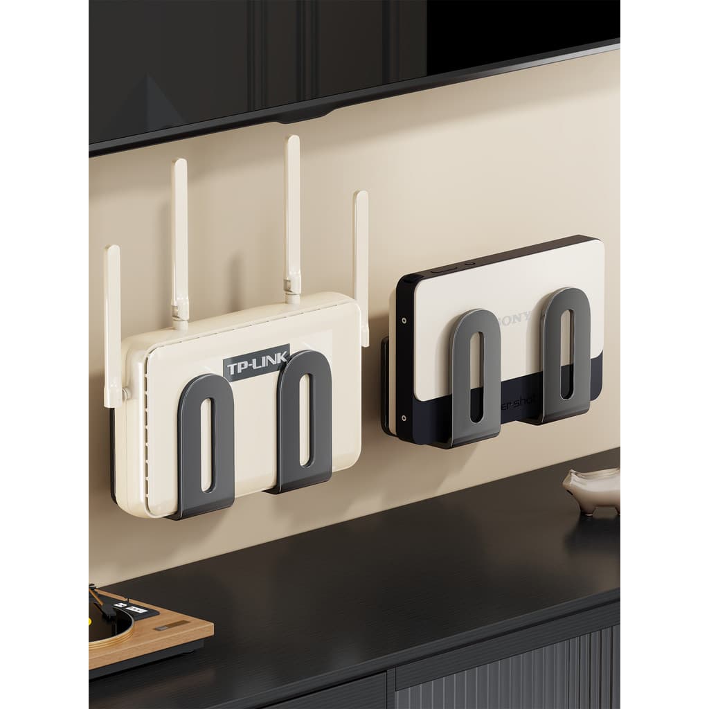 Rack de colocação de roteador, prateleira de parede montada na parede, sem perfuração, wi-fi, suporte de caixa superior,