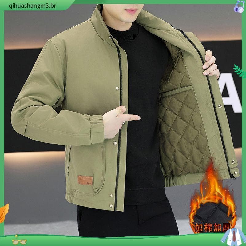  Jaqueta masculina outono inverno algodão na moda bonito All-Match juventude jaqueta masculina Casual primavera outono n