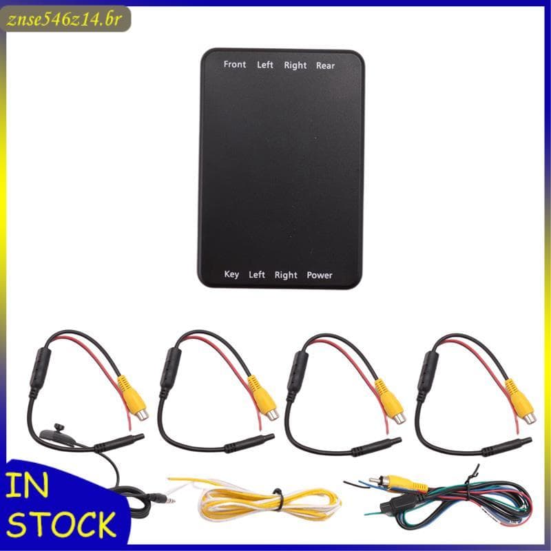 [Rbw] Sistema De Interruptor De Câmeras De 4 Vias 360 View Caixa De Controle De Câmera De Carro Para Frontal Traseira Ba