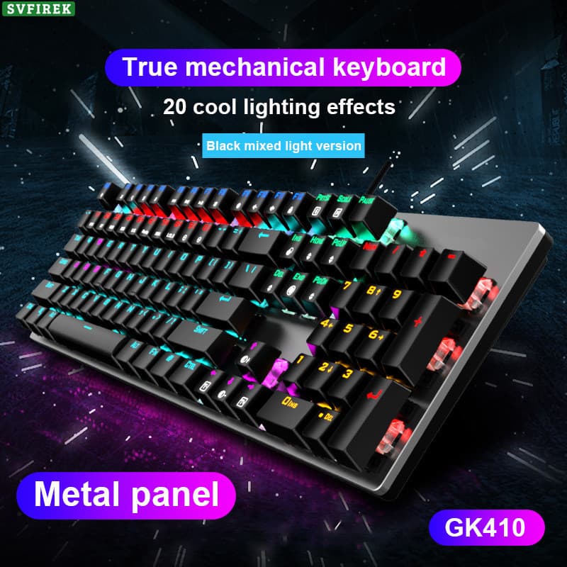 GK410 104 Teclas Teclado Mecânico Misto LED Luz Para Jogos RGB Retroiluminado Teclados Com Fio Hot-Swappable Todas As Se