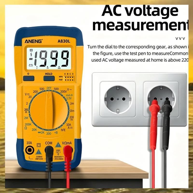 (Vzko) A830L Mini Multímetro Digital De Bolso Ferramenta De Testador Portátil Display LCD Tensão Corrente Diodo Frequênc