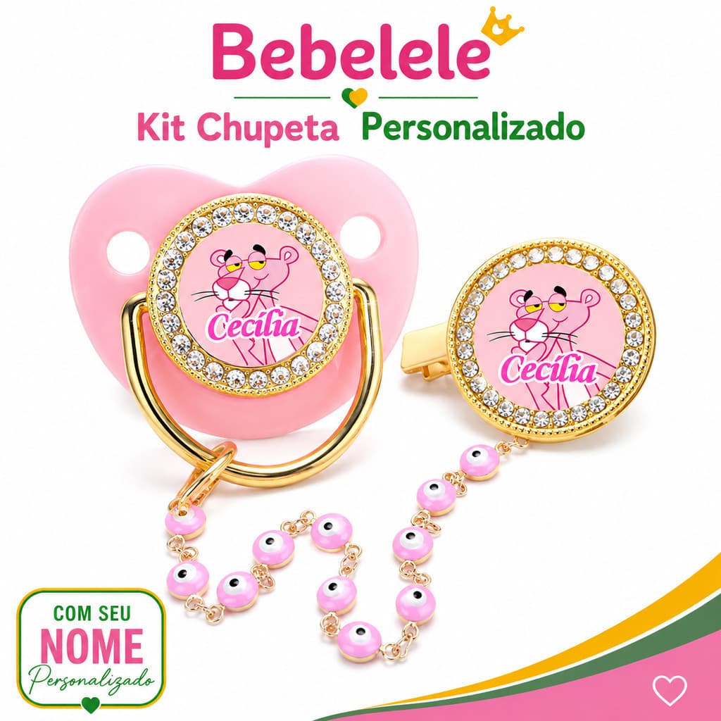 Chupeta para bebês com nome personalizado do bebê, chupeta de silicone BPA Free&UPLM