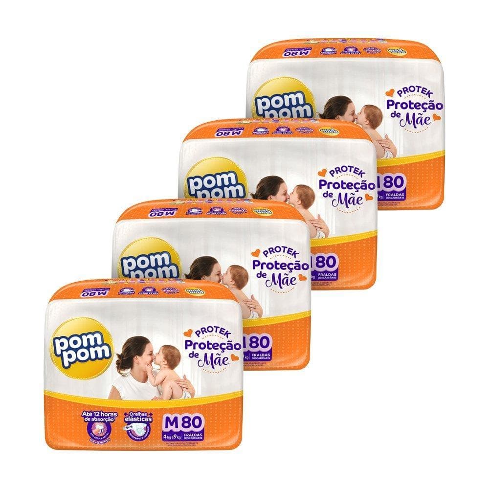 Fralda Descartável Pom Pom Protek Hiper Tamanho M/XXG
