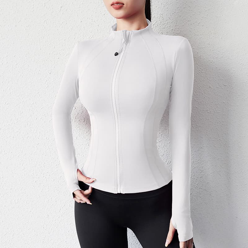 Jiumai Yipin jaqueta esportiva feminina Slim-fit gola alta de secagem rápida roupas de Fitness correndo roupas de ciclis