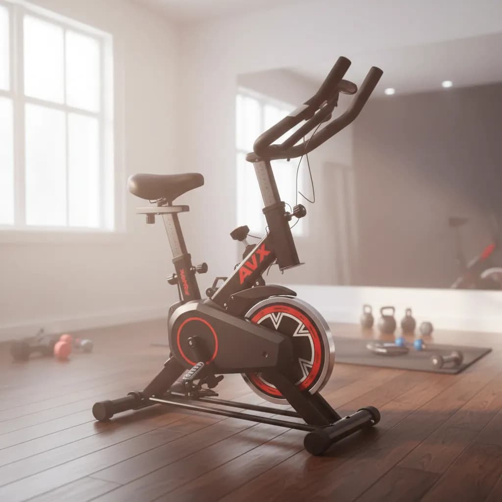 Bicicleta Fitness Ergométrica Cardio Preto E Vermelho De Aço