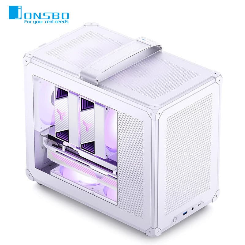 Qiao Sibo C6MAX Desktop MATX Portátil Portátil Vidro Lateral Malha Transparente Desktop TypeC Computador Caso