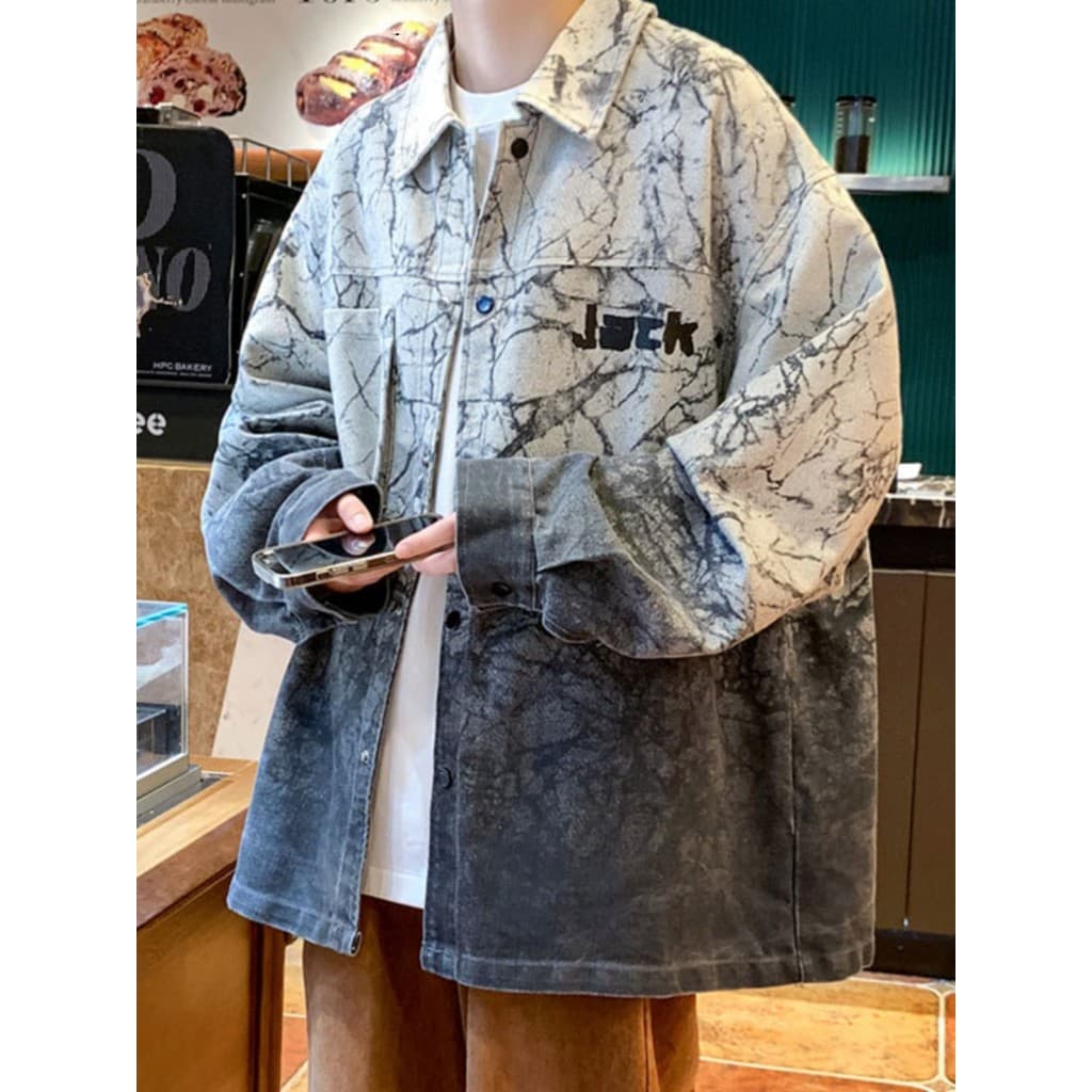 Gradiente Denim jaqueta masculina primavera outono nova camisa jaqueta masculina lapela solta outono inverno jaqueta Cas