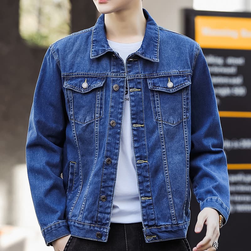 Um ponto Denim jaqueta masculina novo estilo primavera outono Casual bonito macacão jaqueta masculina na moda roupas sup