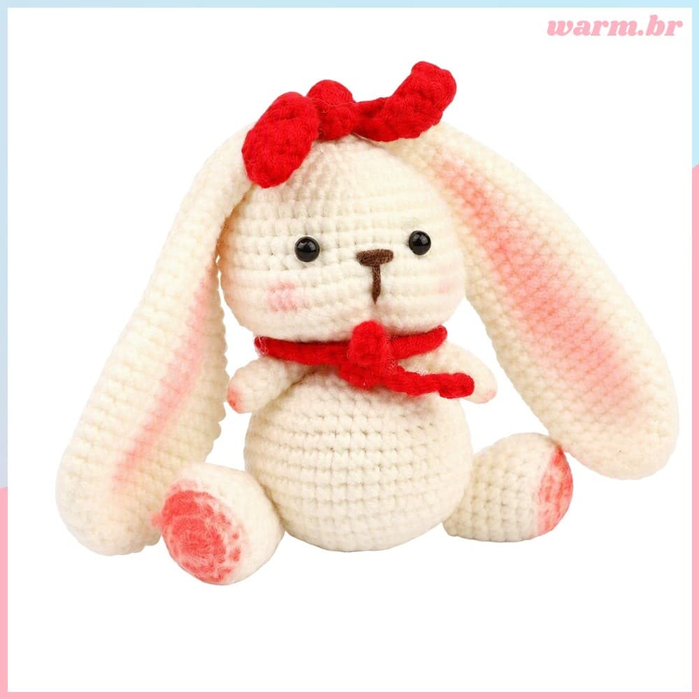 Kit Inicial De Crochê Amigurumi Lop Ear Bunny Com Gancho Ergonômico De Fio Premium [waroom.br]