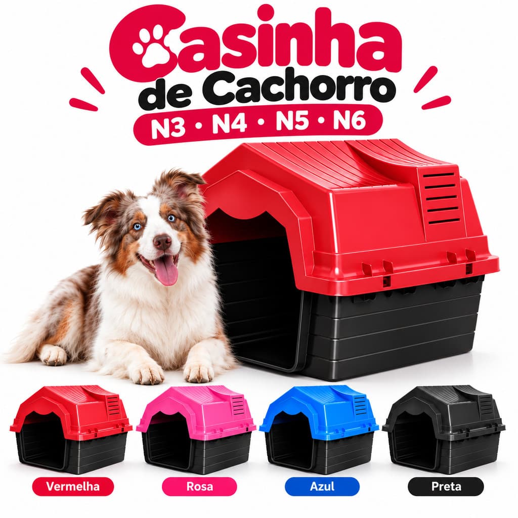 Casinha de Cachorro Pet Abrigo para Cães Pet House Resistente Vários Tamanhos N3 N4 N5 N6