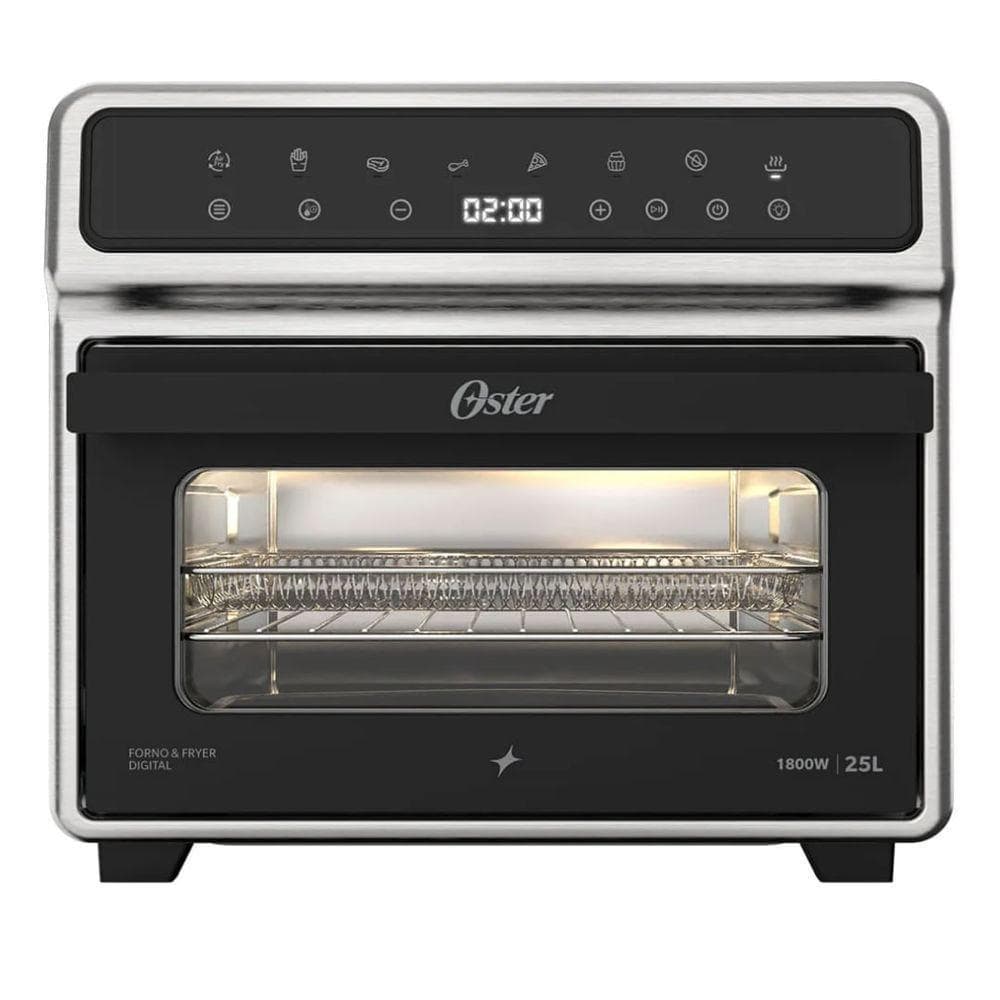 Forno E Air Fryer Oster Digital Pro 8 Em 1 25 Litros Inox 1800W OFOR270-127 110V