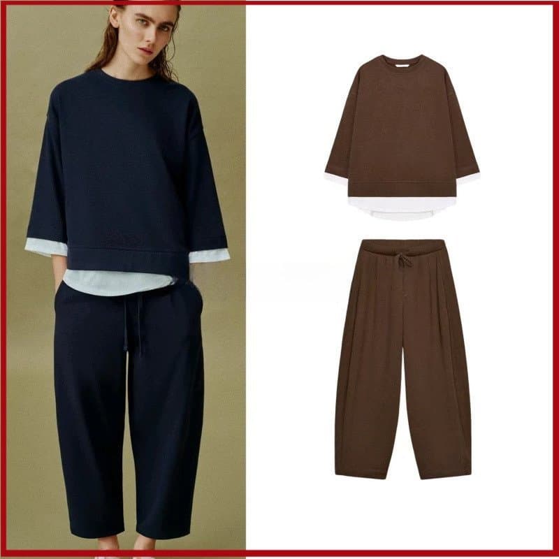 2026 Moletom feminino Patchwork novo estilo8417151 CALÇAS CASUAIS8417152 Conjunto de conjunto de conjunto