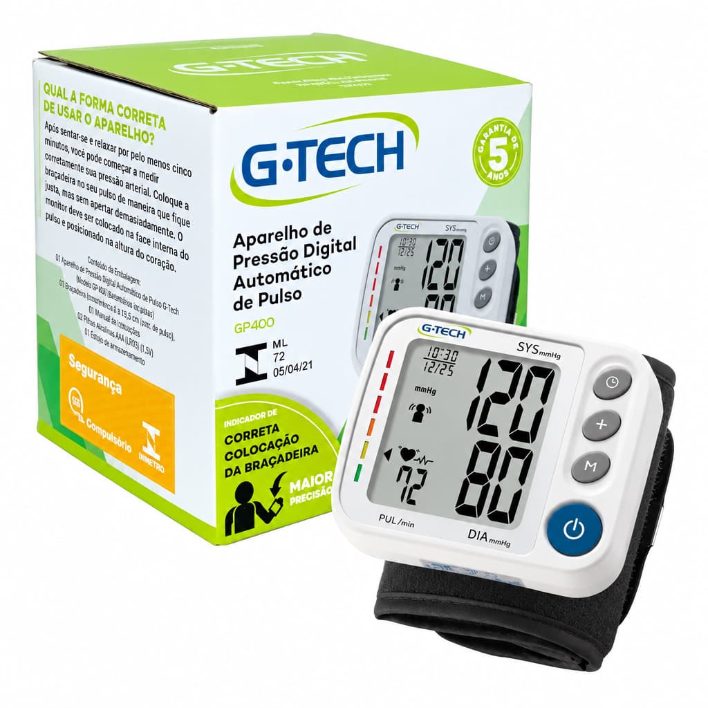 Aparelho Medidor De Pressão Arterial G-tech Digital Pulso Automático