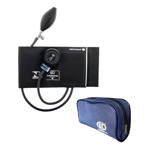 Aparelho de Pressão Arterial BIC Innova Preto Esfigmomanômetro Aneróide Manual Adulto com Braçadeira 18 a 36 cm e Estojo