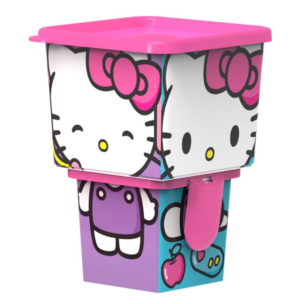 Conjunto de Potes Empilháveis Multiuso Infantil Hello Kitty Organizador para Cozinha Escola Lancheira