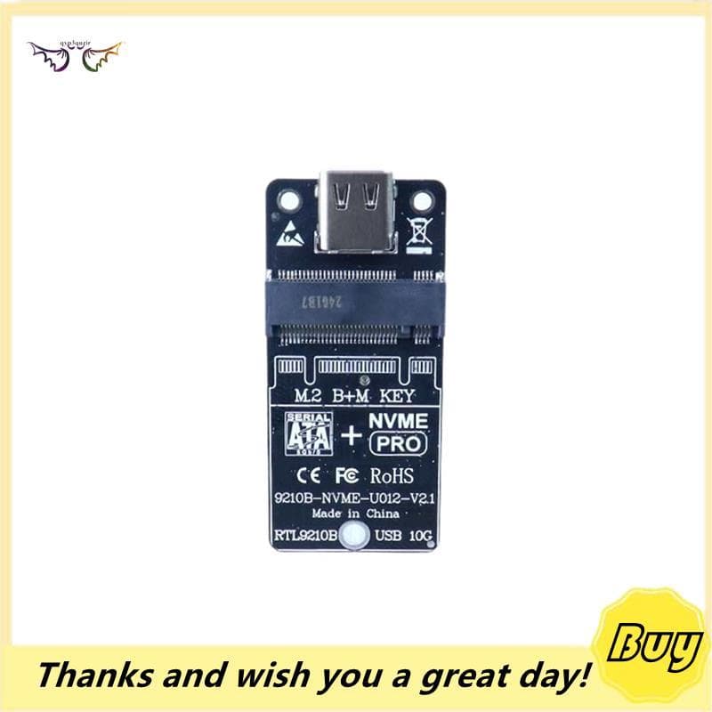 M . 2 SSD Gabinete RTL9210B Placa Adaptadora De Protocolo Duplo NVMe/NGFF Adaptador De Disco Rígido Externo 10Gbps