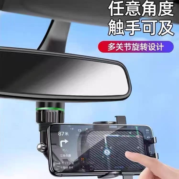 Suporte de apoio para espelho retrovisor, novo suporte de celular para carro, suporte de celular ajustável com função de