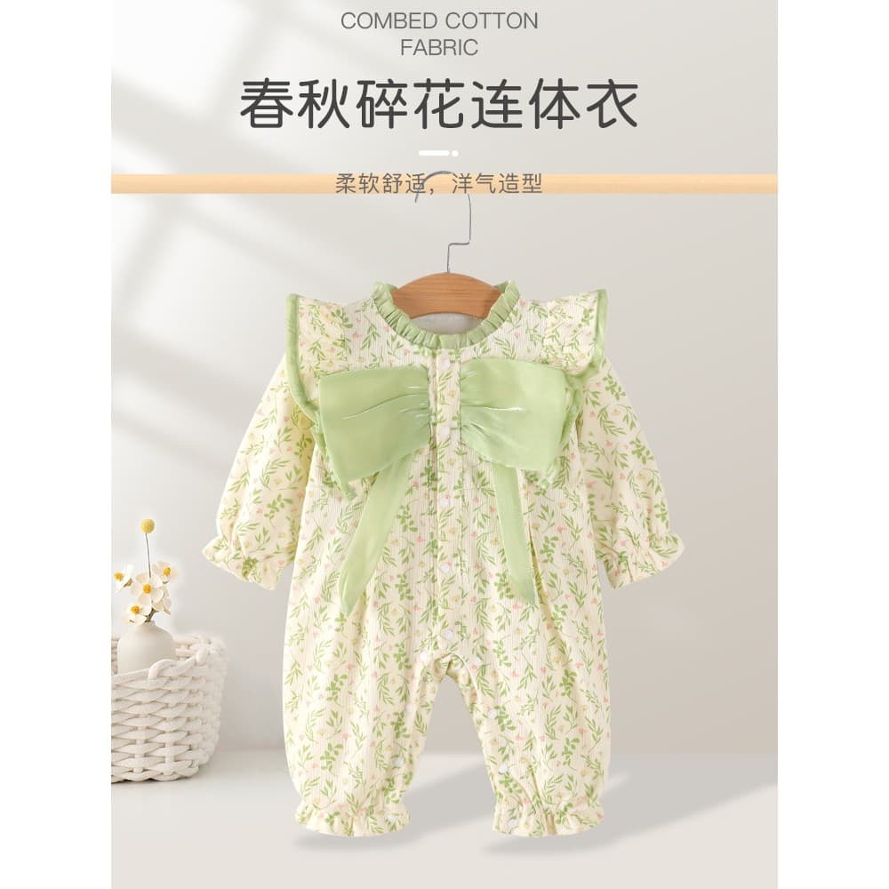 Roupas de bebê menina primavera outono roupas de bebê macacão outono manga comprida estilo fino bebê criança moda macacã