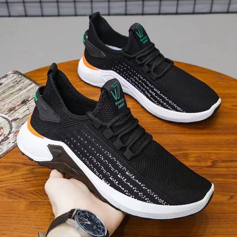 Moda masculina sapatos esportivos malha tênis de corrida all-match malha respirável ao ar livre all-match Casual tênis f