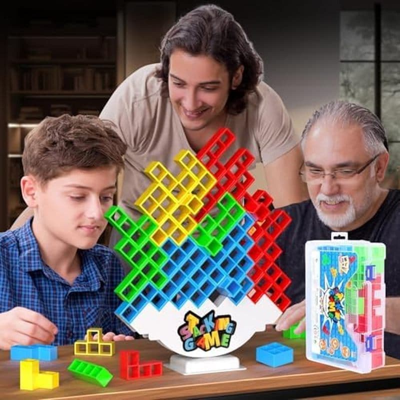 Jogo De Pilha BBnote 48PCS Para Adulto & amp ; Crianças , Jogos De Torre De Tabuleiro Tetra Festa De Viagem Em Família ,