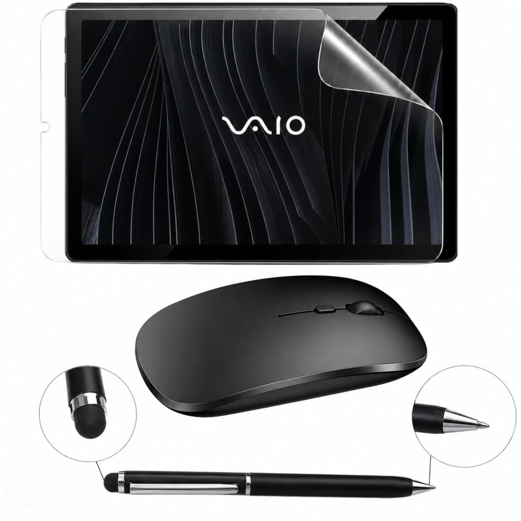Película Fosca Hidrogel para Tablet VAIO TL10 + Caneta Touch 2 em 1 + Mouse Sem Fio Bluetooth Recarregável