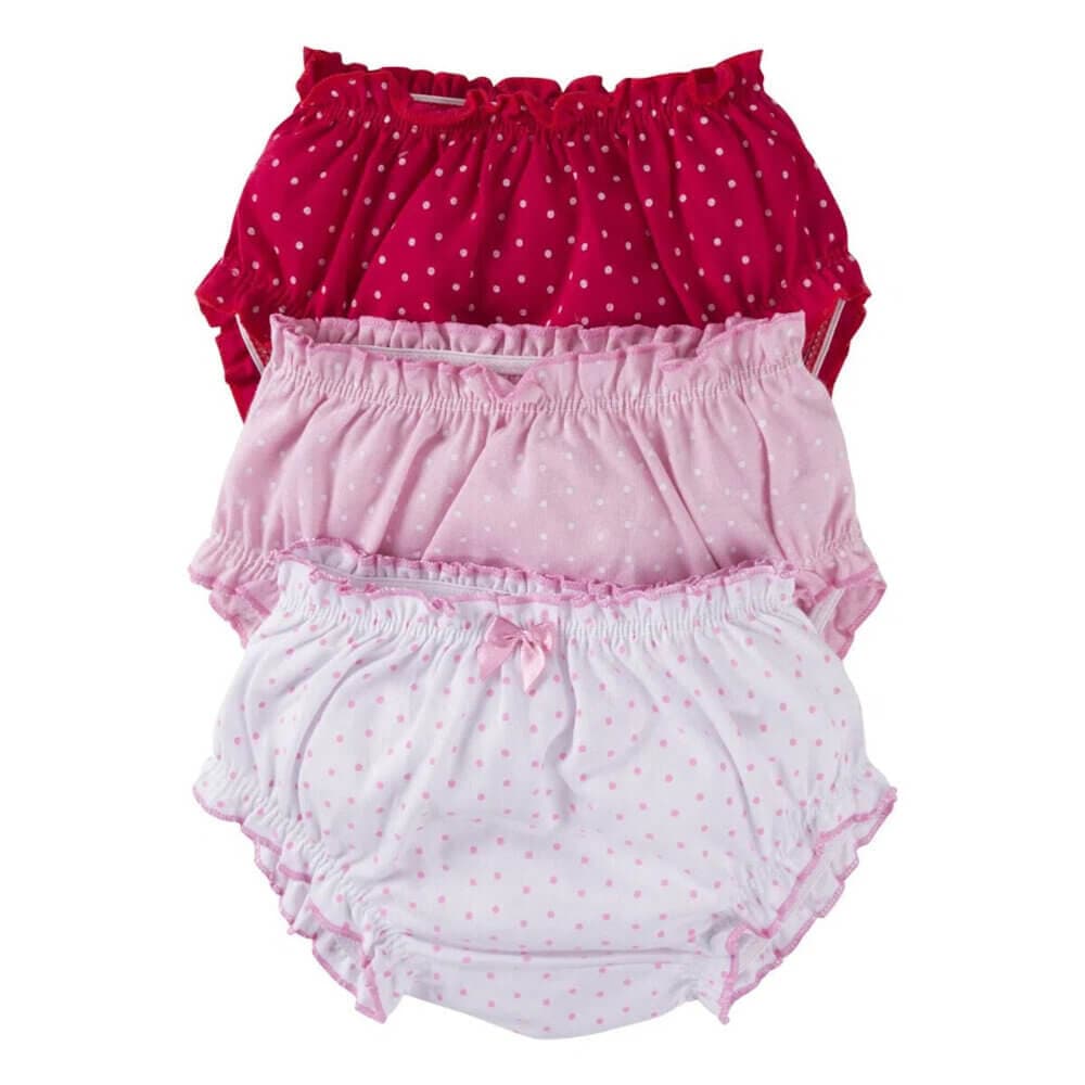 CALCINHA DE BEBÊ TAPA FRALDA BEBÊ GRACA MENINA COLORIDO E ESTAMPADO KIT COM 3 - tapa fralda vermelho (INTGRAFEM300_717)