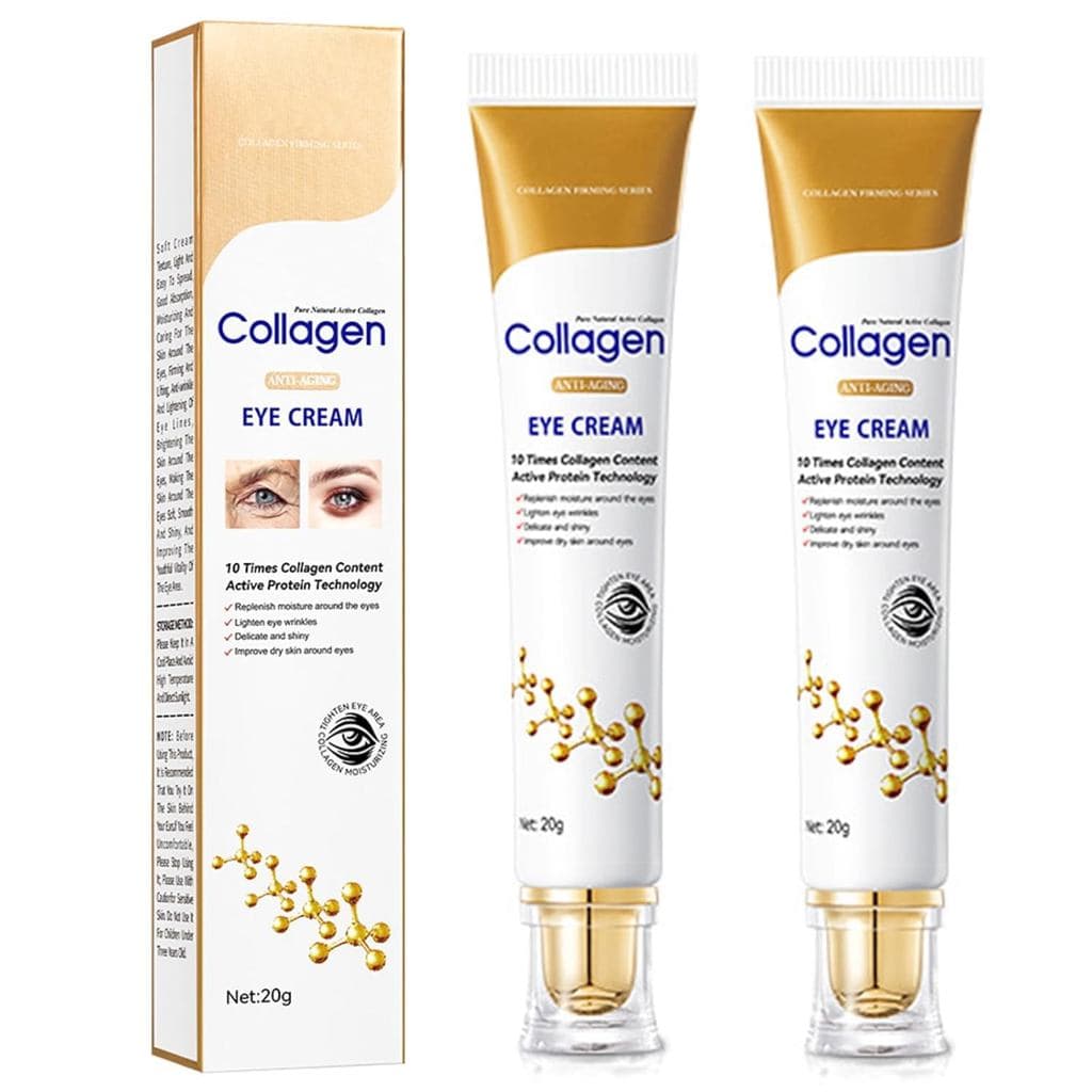 2PCS Creme para Olhos Anti-Idade, Creme Hidratante com Colágeno para Olhos, Sérum Anti-Idade para Olheiras, Inchaço e Bo