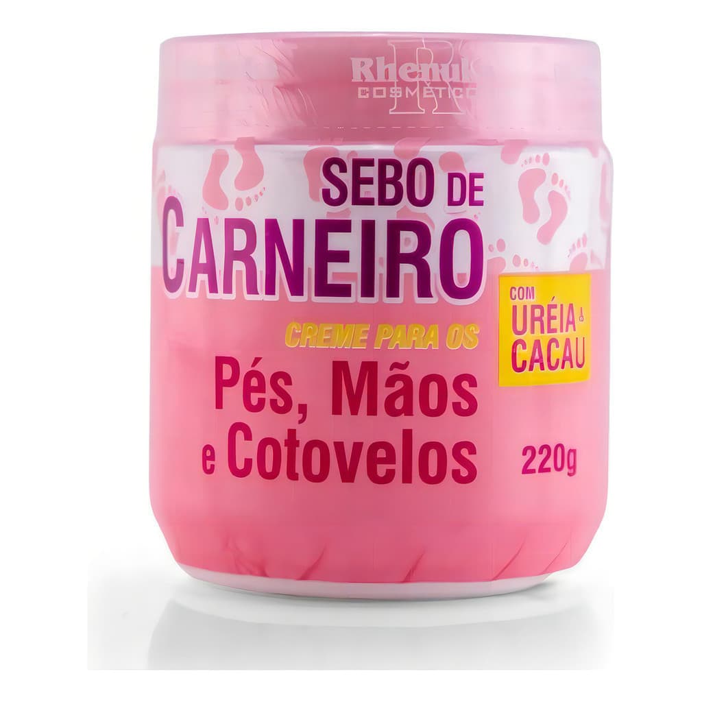 Hidratante Corporal Rhenuks Sebo de Carneiro 200g - Creme Hidratante Intenso para Ressecamento e Rachaduras Hidratação
