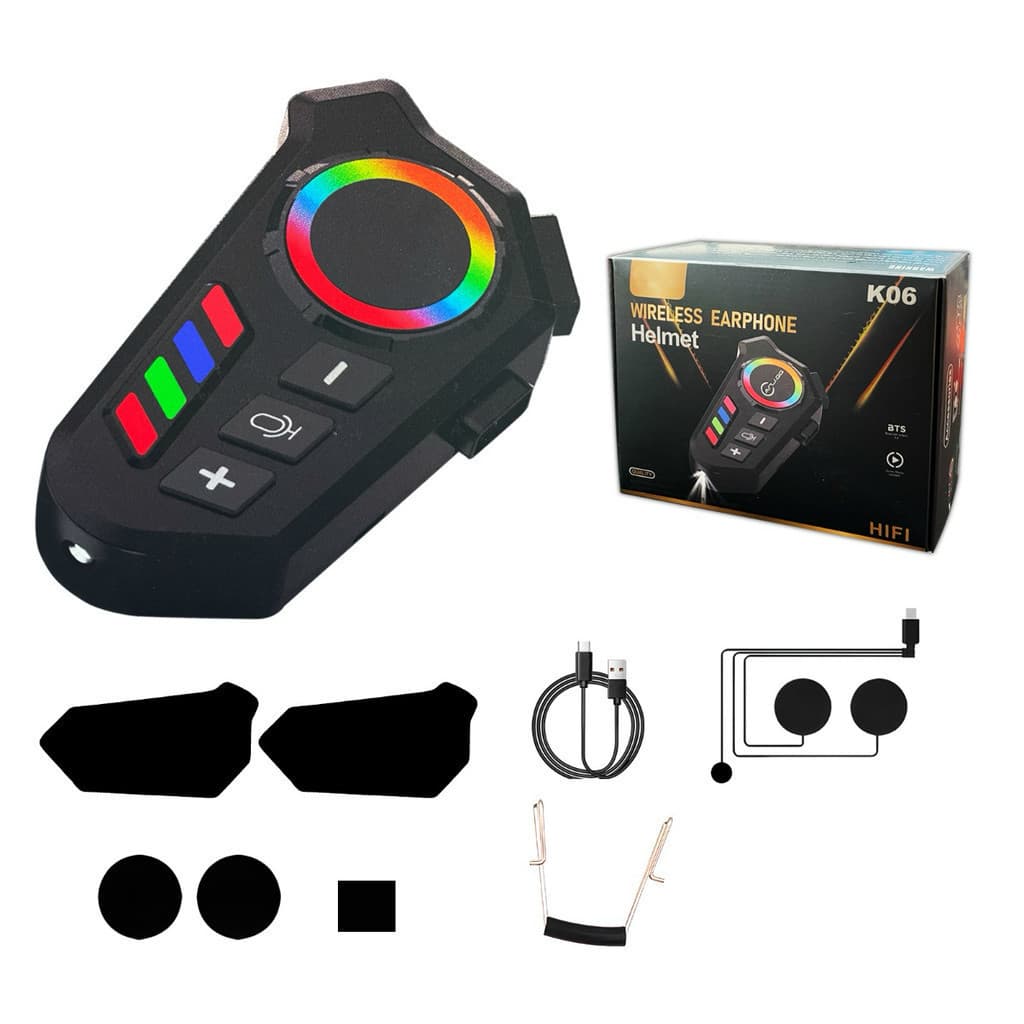 Fone de Ouvido Bluetooth 5.3 Sem Fio Para Moto Fone de Ouvido Bluetooth Sem Fio Kit Capacete Impermeável