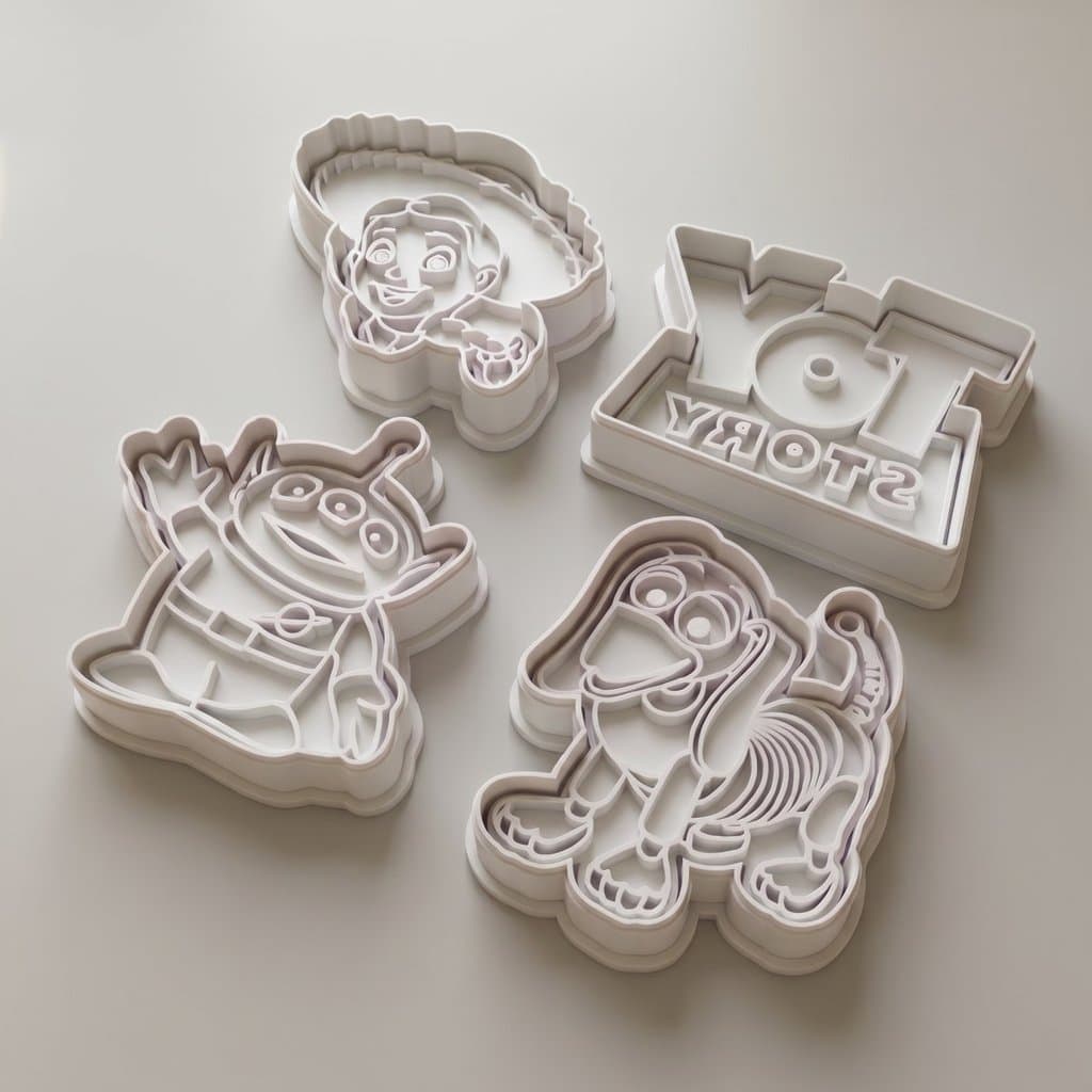 Cortador para Bolacha-Biscoito e Massinha de Modelar Toy Story Kit com 4 Peças