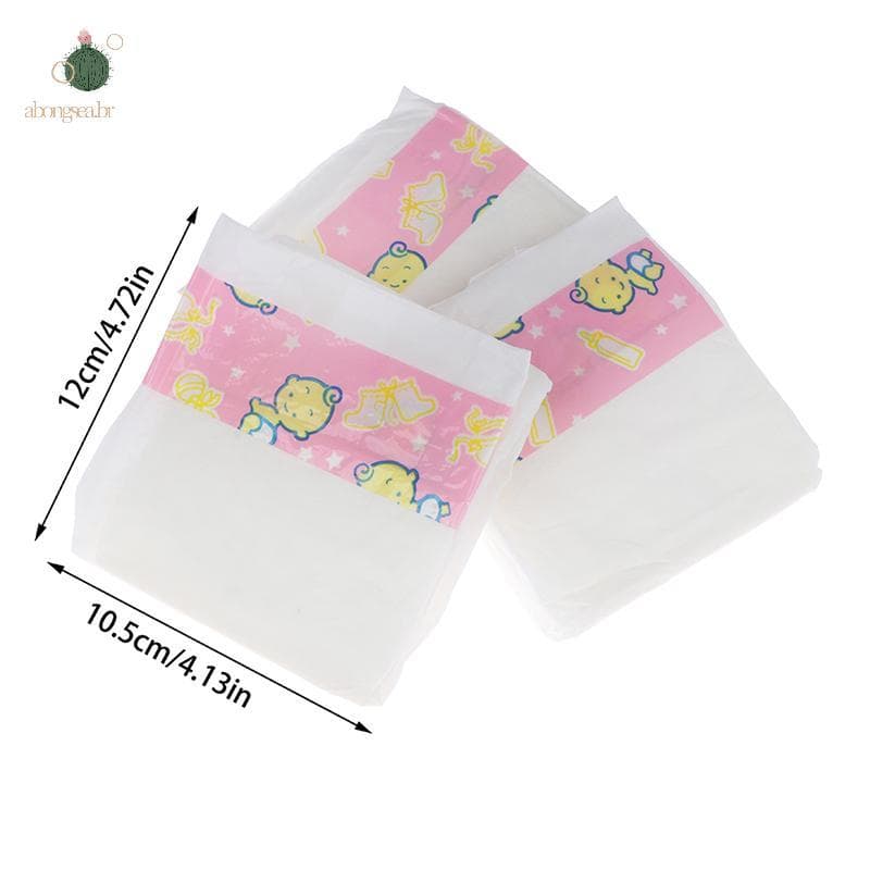abongsea 3 Peças De Calças De Fraldas Para Bonecas , Acessórios De Presente , Brinquedos Infantis DIY Agradáveis