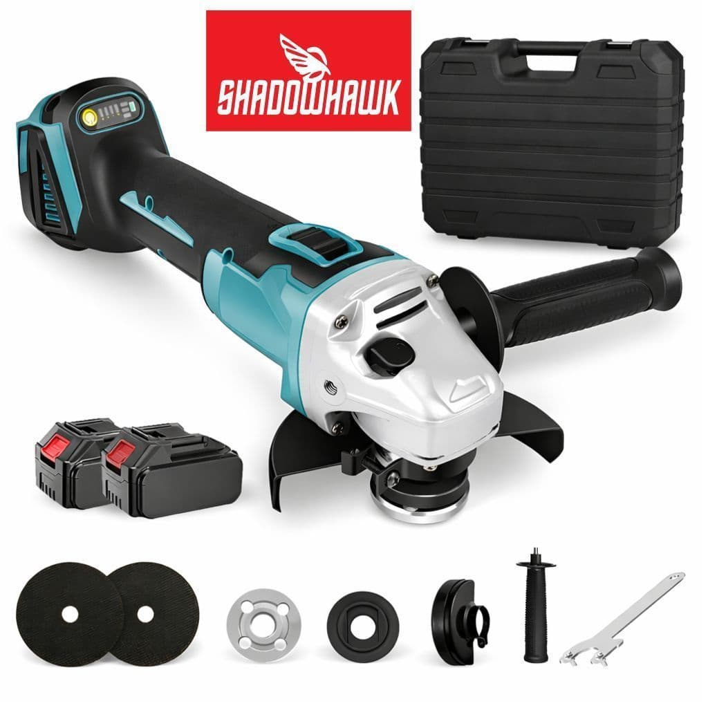 Esmerilhadeira Angular Sem Fio SHADOWHAWK 48V Brushless 12.000RPM + 2 Baterias + Maleta Pro Potência