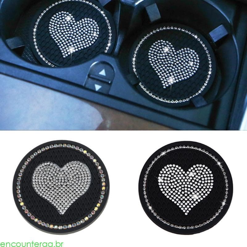 Encontrora Acessórios Interiores Automóveis Suporte Copo Do Carro Almofada Esteira Favo Coração Dia