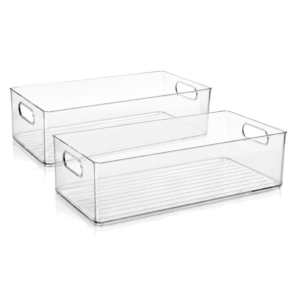 Kit 2 Organizador Multiuso Acrilico Utensilio Cozinha 20x40 Geladeira Armário - Plasútil