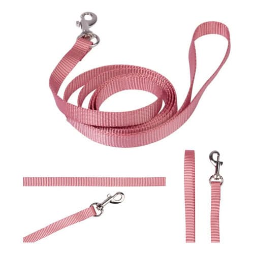 Coleira Guia Pet Cachorro Porte Pequeno Resistente 1,20m Mor Rosa