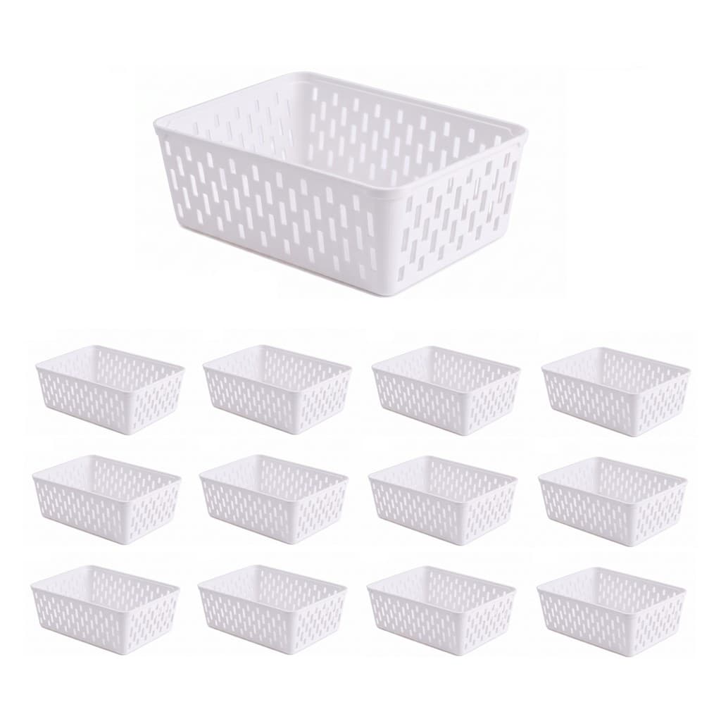 Kit 12 Cestinhas Organizadoras Multiuso Plásticas para Banheiro Cozinha e Quarto