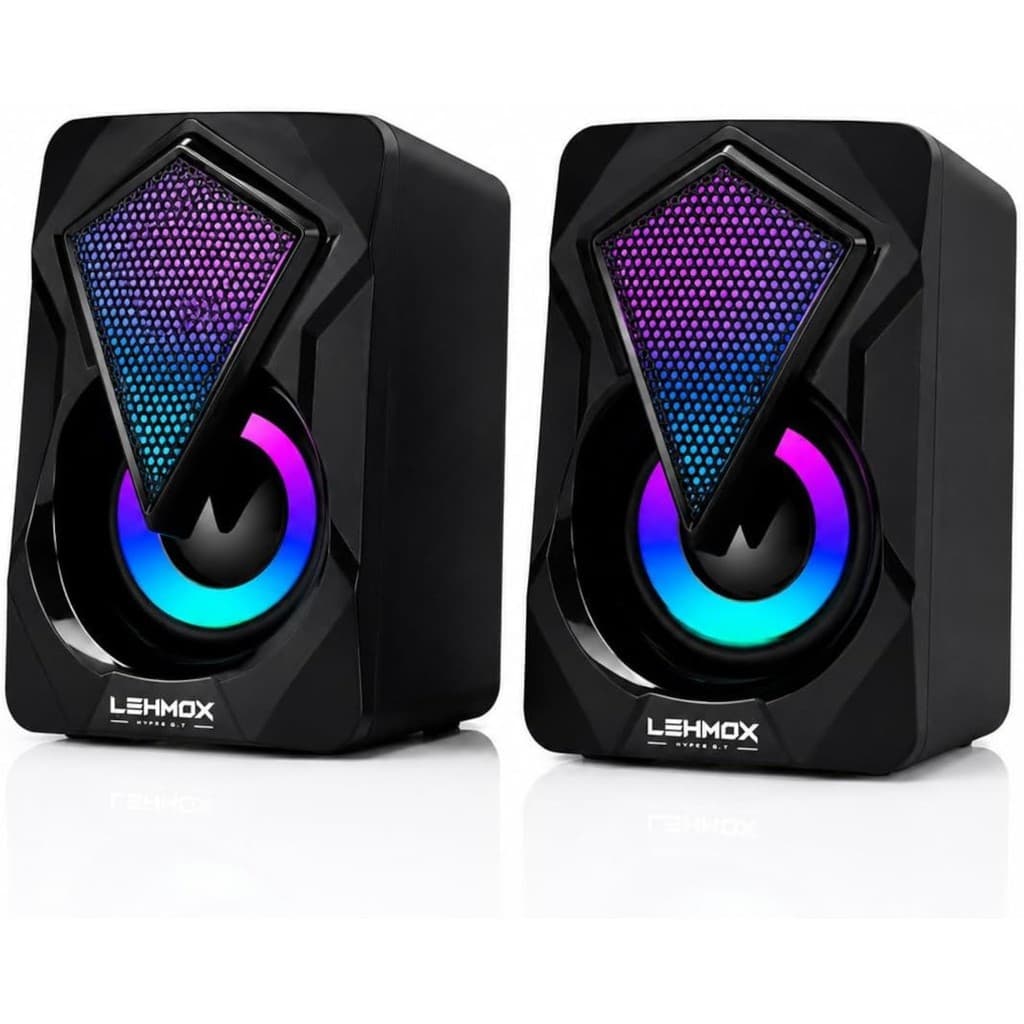 Caixa de Som Subwoofer Gamer Ley-1916 3W USB Iluminacao LED RGB PC Notebook Preto