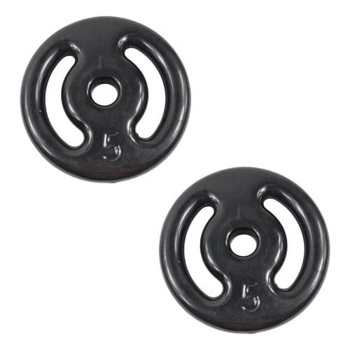 Kit Anilha 5kg Emborrachada Musculacao Treino Par 10kg Total Preto