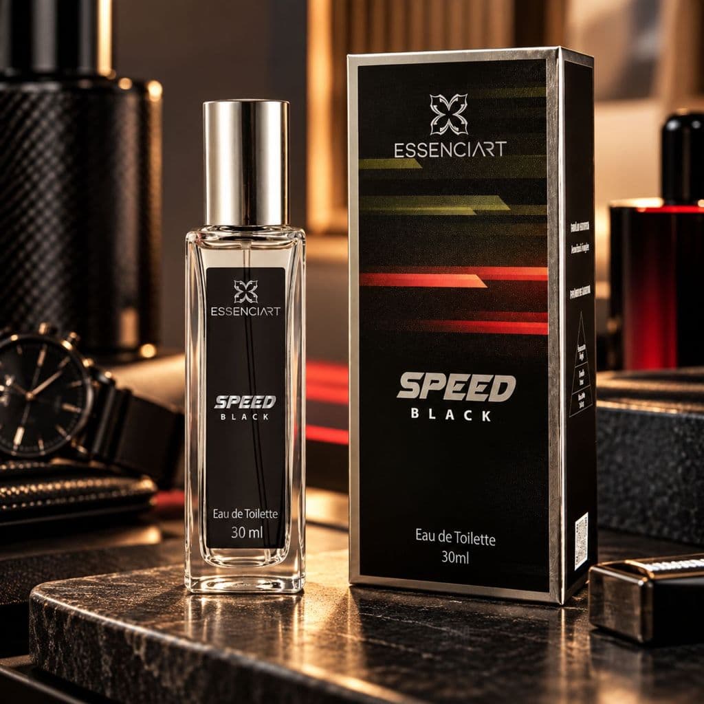Perfume Masculino Speed Black Essenciart 30ml EDT Importado