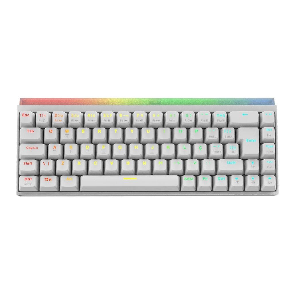 Teclado Mecânico 60% Pcyes Shiyan White Ghost Rgb - Switch Blue - Tpshwgbl