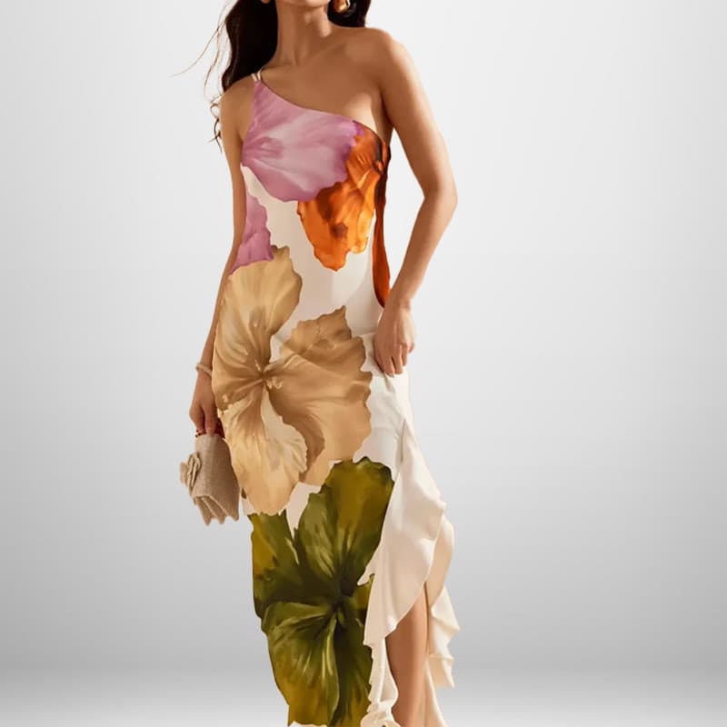 Vestidos femininos europeus americanos vestidos de verão femininos INS férias casuais vestidos estampados soltos
