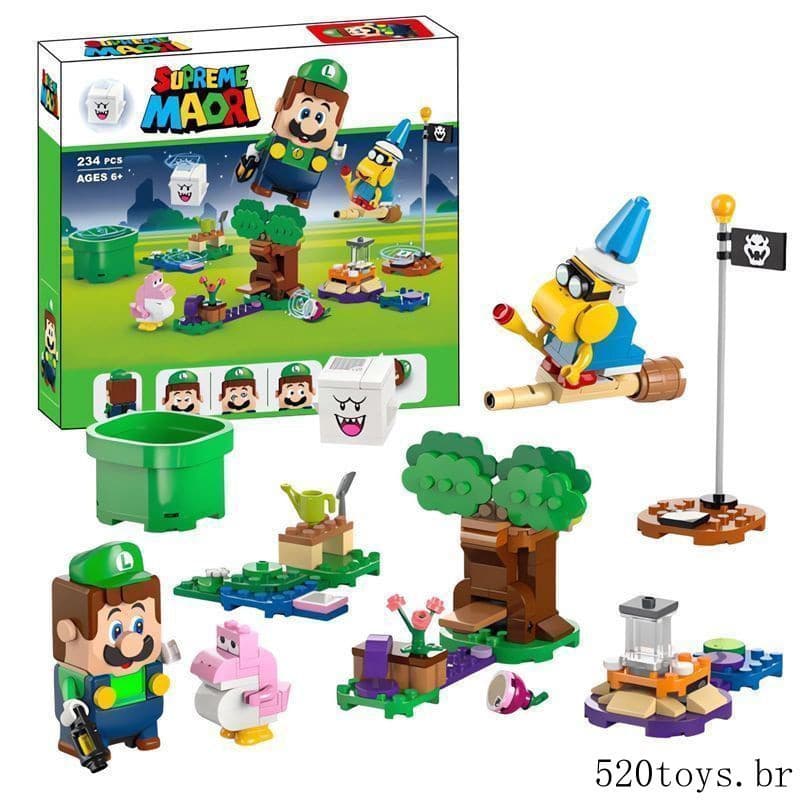 DIY Blocos De montar bross série Luigi super aventura Modelo compatible com Lego Mario brinquedos educativos de menino