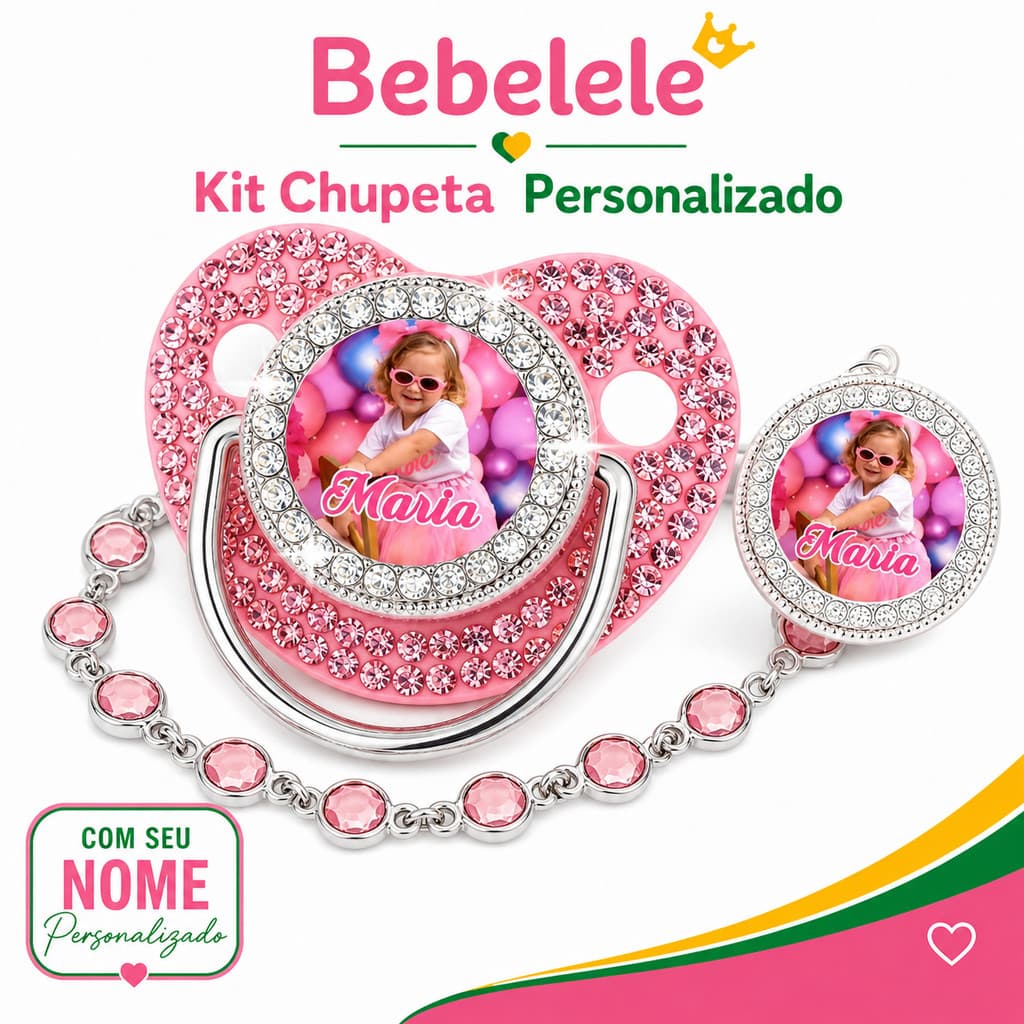 Chupeta para bebês com nome personalizado do bebê, chupeta de silicone BPA Free &TAER